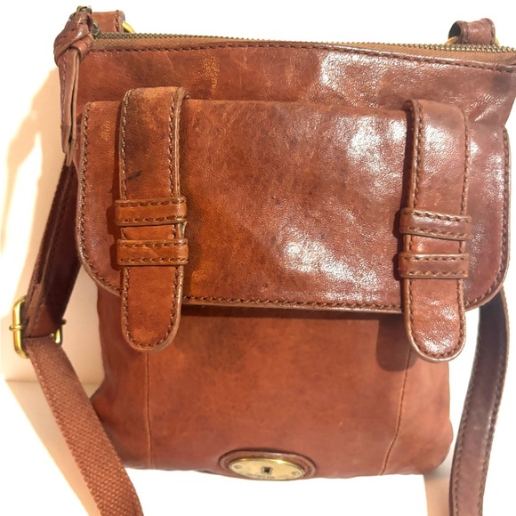 Fossil Brown Leather Crossbody Bag main - Picture 6 of 9
